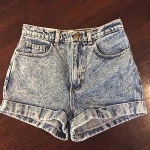 Acid Wash Denim Shorts