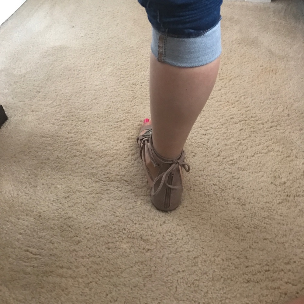 Taupe Gladiator Lace Up Sandals - Picture 7 of 8