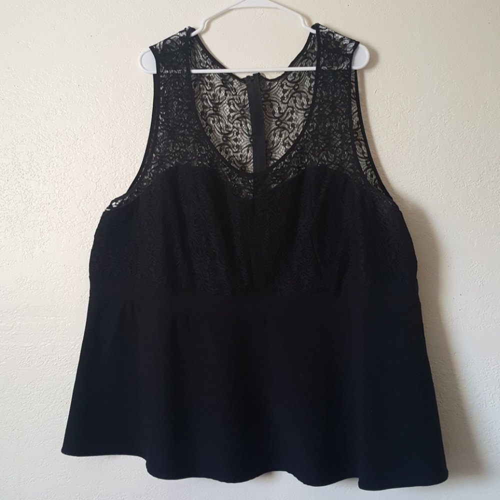 Torrid Black Lace Peplum Top