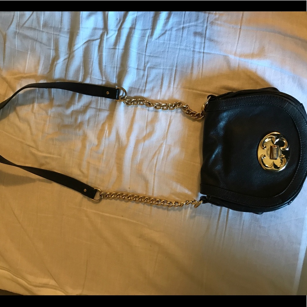 Emma Fox black leather crossbody