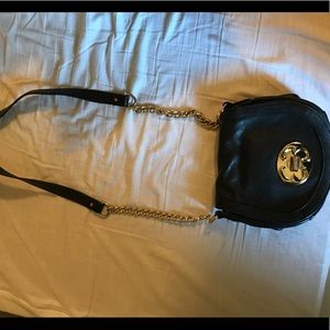 Emma Fox black leather crossbody