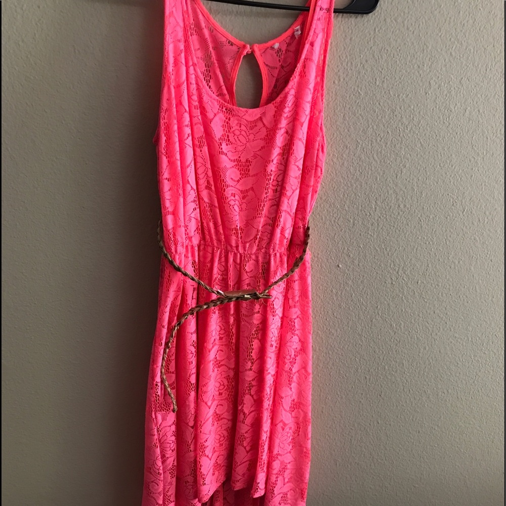 Candie's Hot Pink Lace Hi-Lo Dress