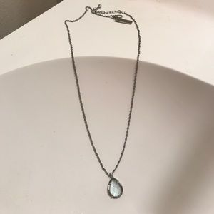 Short Kendra Scott Silver Teardrop Necklace