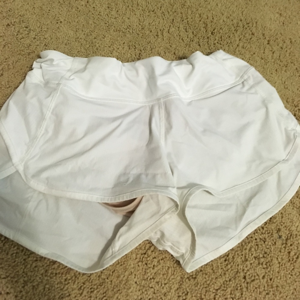 white lululemon shorts size 6!