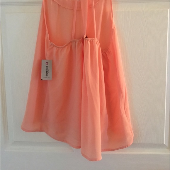 Peach Loose fitting Buckle Women's Shirt - Picture 4 of 7