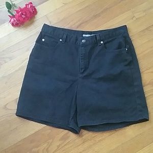 SHORTS, BLACK, HIGH WAISTED
