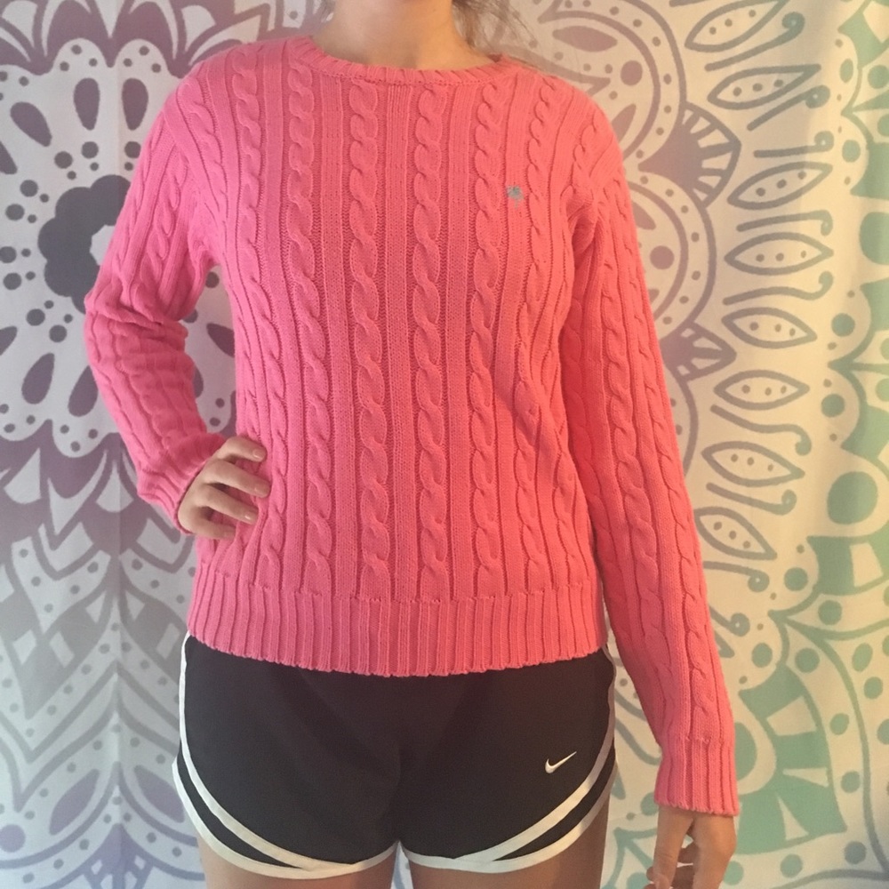 Lilly Pulitzer Pink Cable Knit Sweater