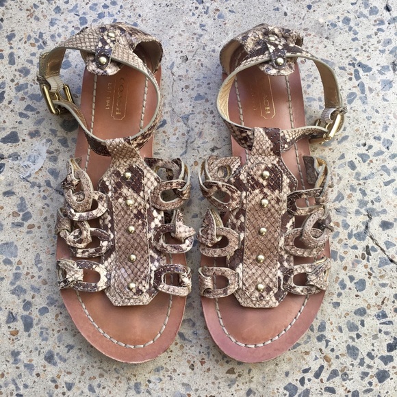 Coach Studded Python Gladiator Sandal - Picture 2 of 5