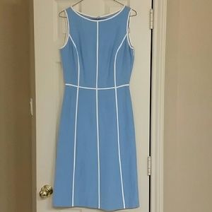 Maggy London blue & white silk dress