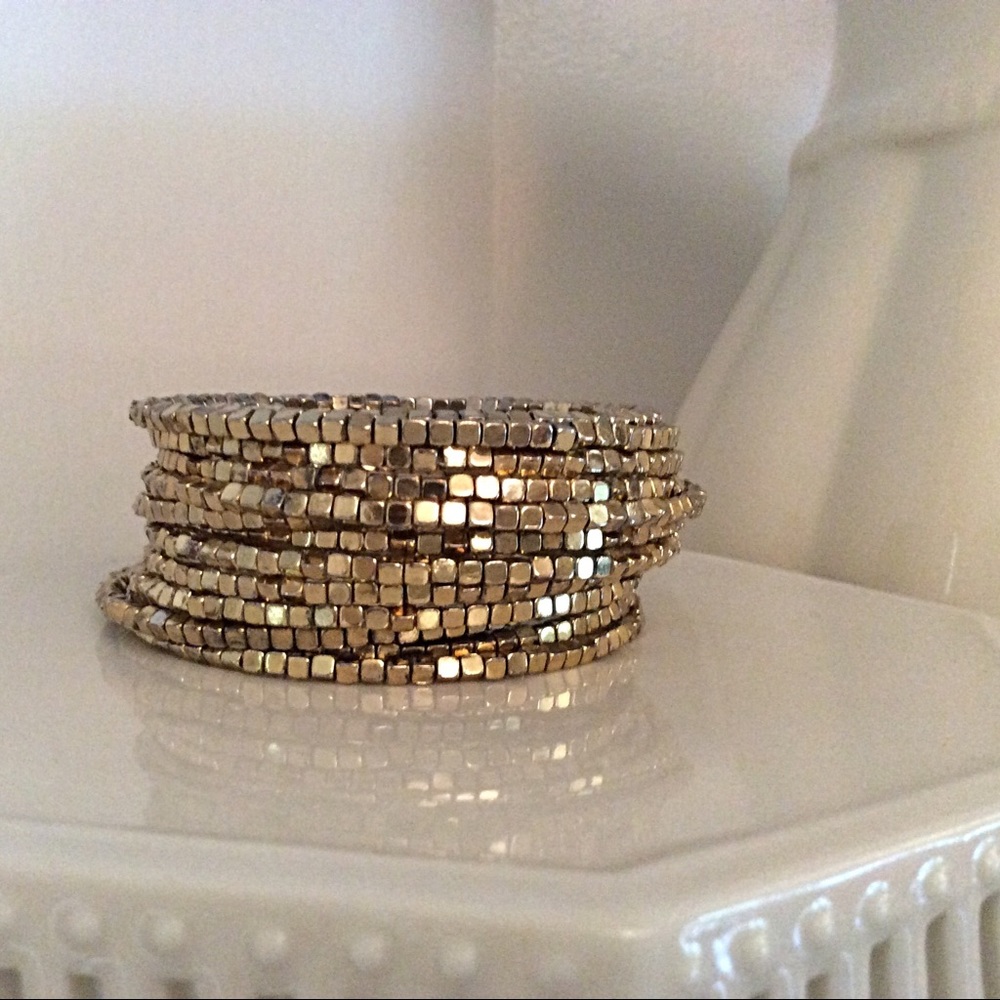 Gold metal wrap bracelet