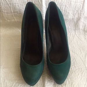 Trouvé Suede Teal Pumps