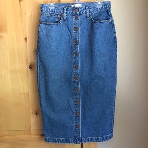 Madewell Denim Midi Button-up Skirt
