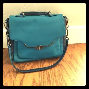 Coach blue hand bag- barely used!
