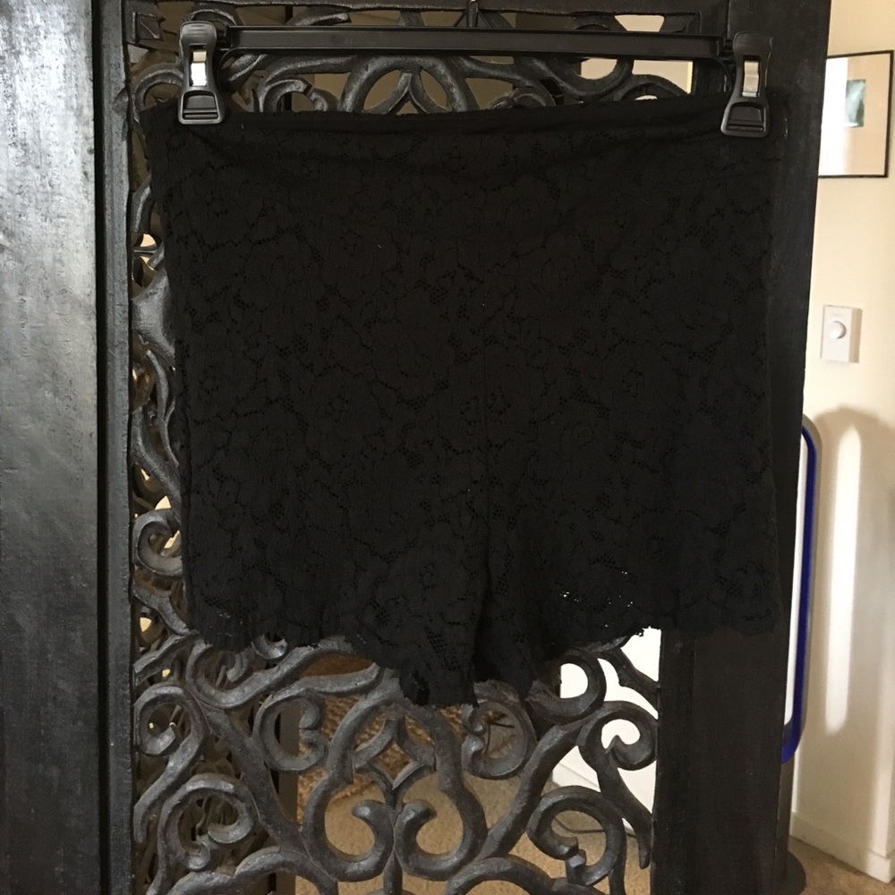 Black free people lace shorts