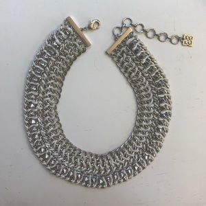 BCBG white stud collar necklace