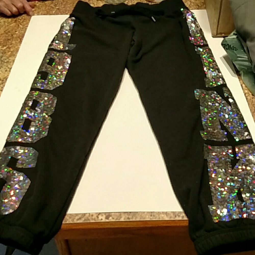 VS Pink Sweatpants. Black XSmall