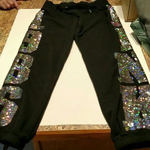 VS Pink Sweatpants. Black XSmall