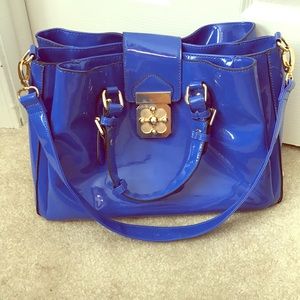 Gianni Bini Patent Blue Purse