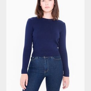 ON HOLD American Apparel Crop Long Sleeve (indigo)
