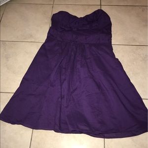 Express purple strapeless cocktail dress