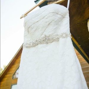 Wedding Dress W/Belt & Slip