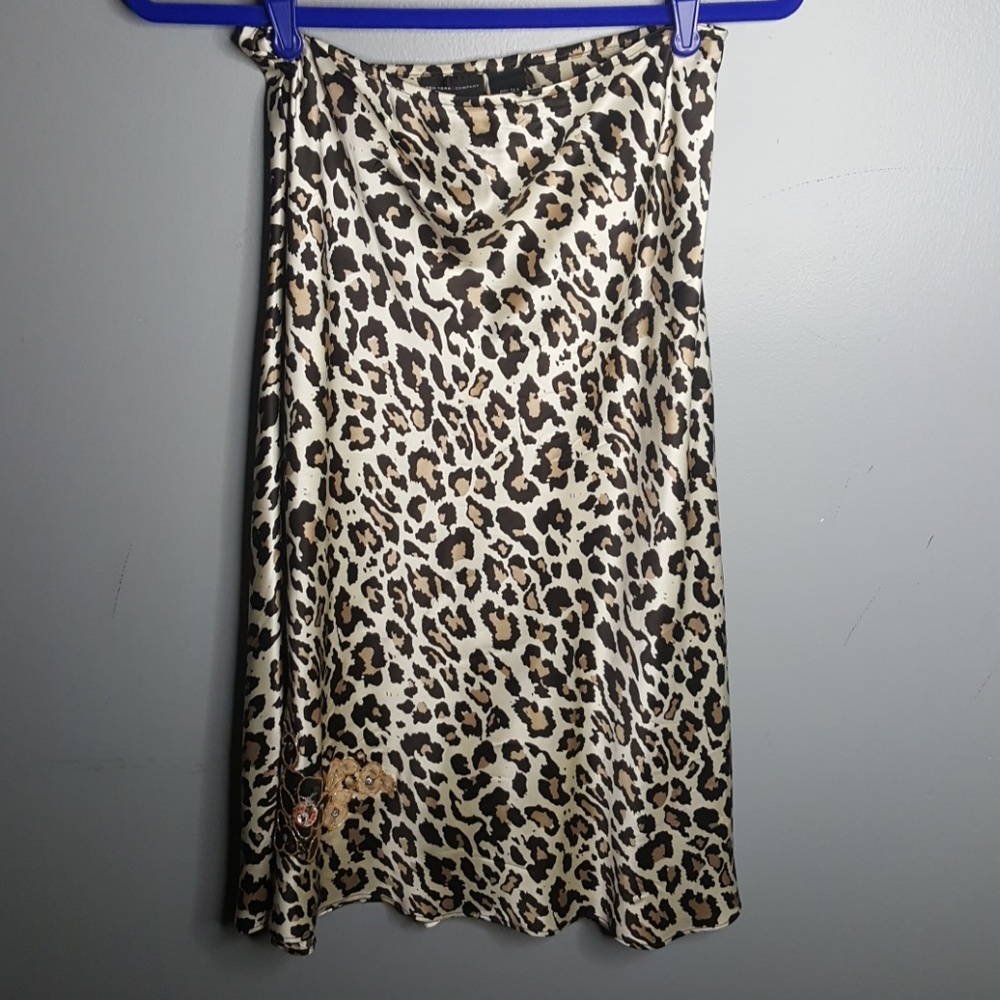 New York & Company Leopard Print A-Line Skirt