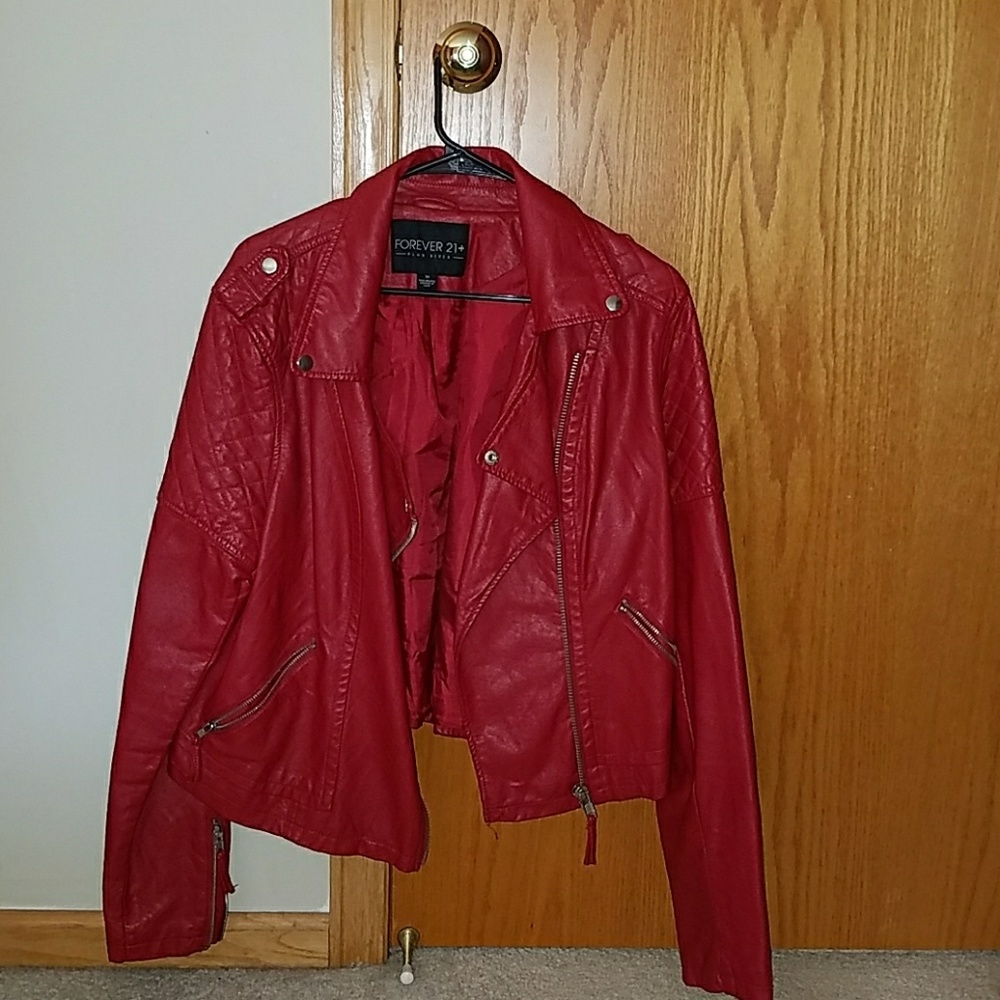 Forever 21 + leather-look jacket