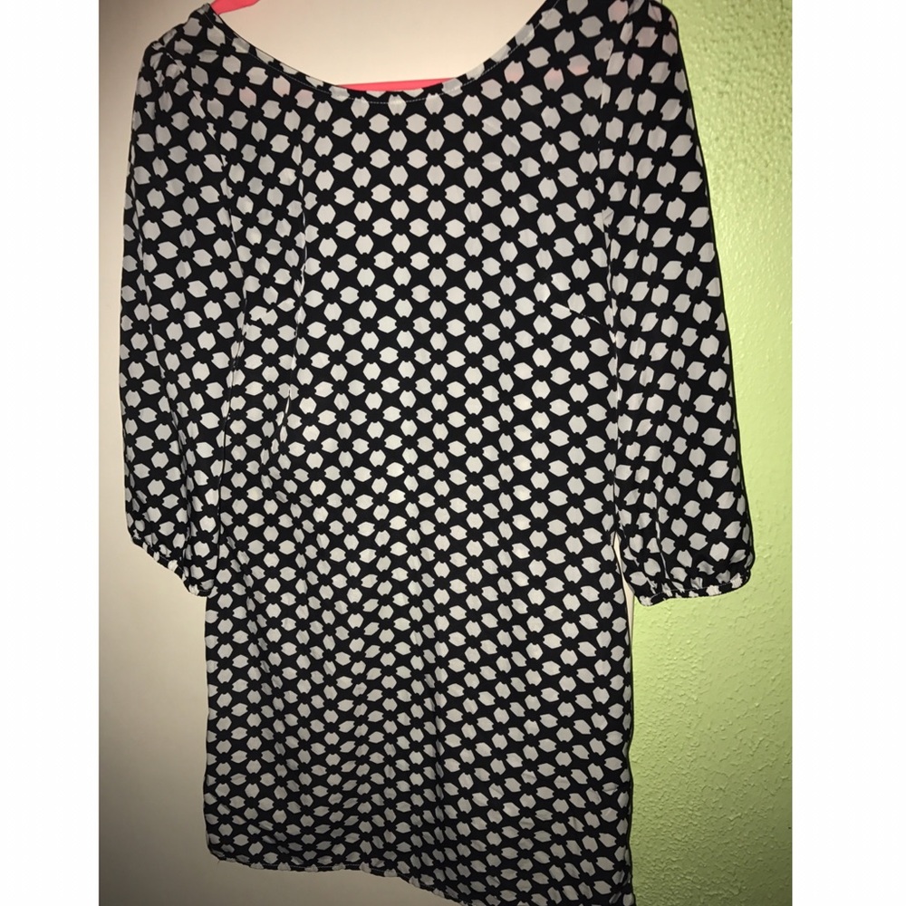Black and white print dress