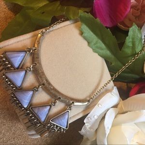 Blue Necklace boho triangle