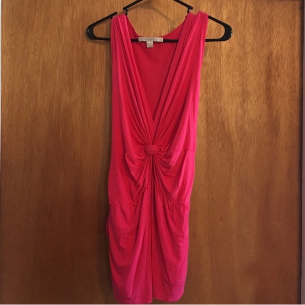 Boston proper pink twisted plunge tank top L
