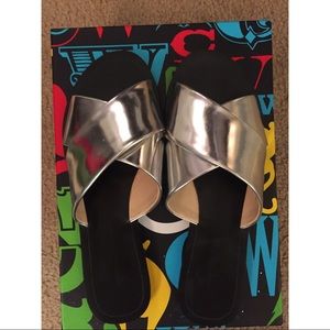 Silver strap sandals