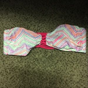 PINK Bright Colored Strapless Bikini Top