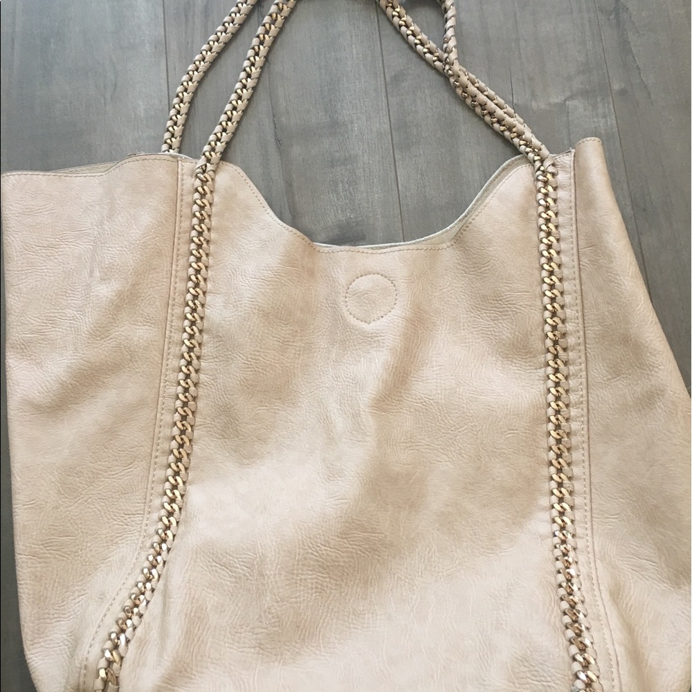 Camel color tote bag