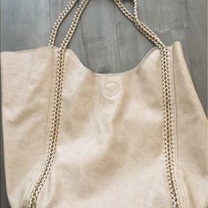 Camel color tote bag
