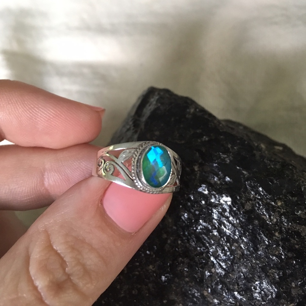 Spectacular Caribbean Quartz Sterling Ring
