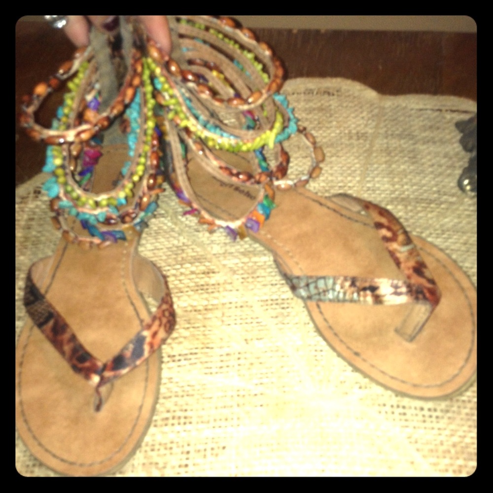 Zigi Soho Satin Beaded Zip-up Gladiator sandals