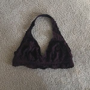 Aerie maroon halter lace bralette