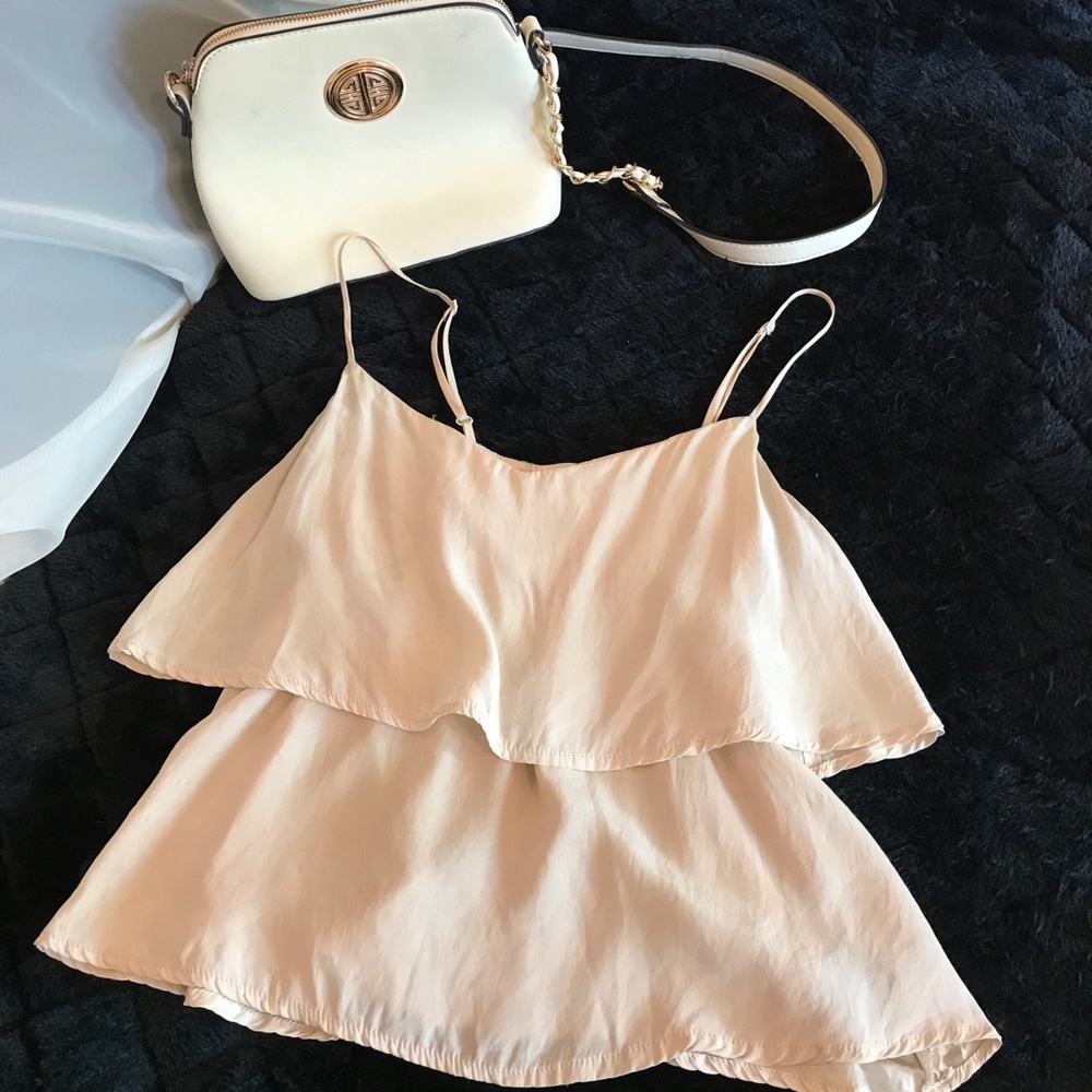 Silk flounce blouse