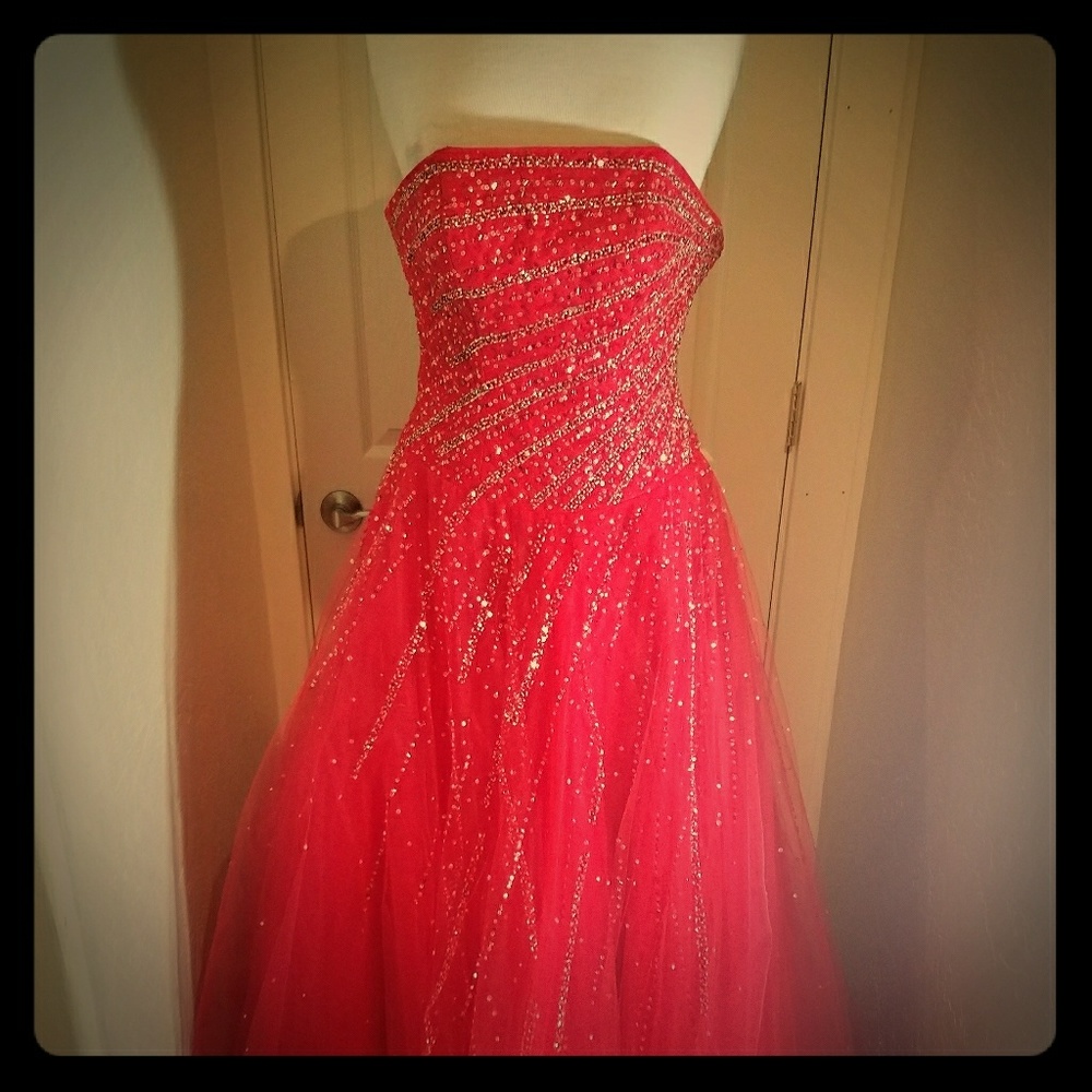 Fire red pageant dress