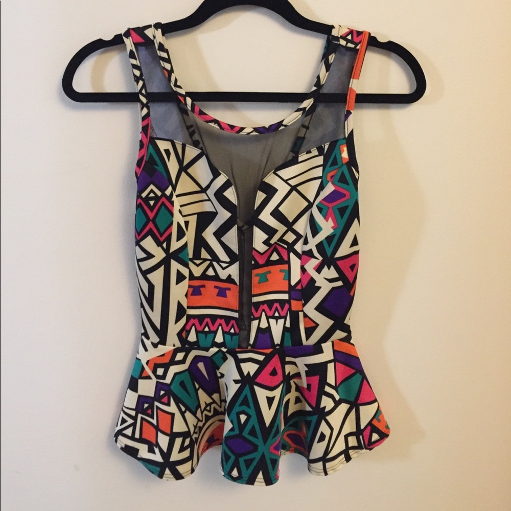 Multicolored Peplum Top