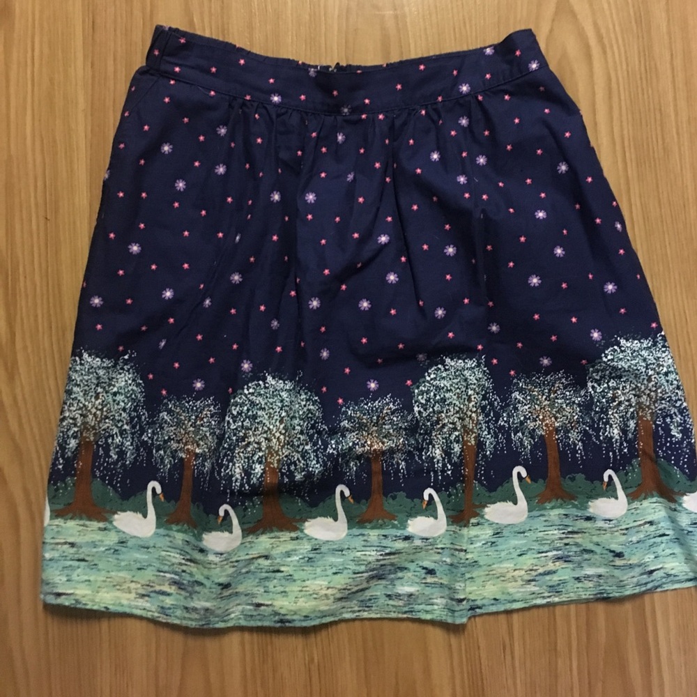 ModCloth High Waisted Swan Skirt Size L