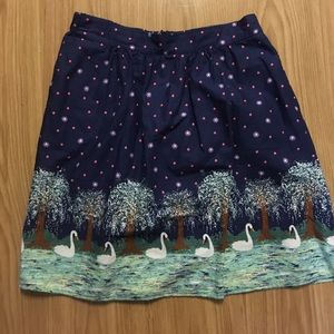 ModCloth High Waisted Swan Skirt Size L