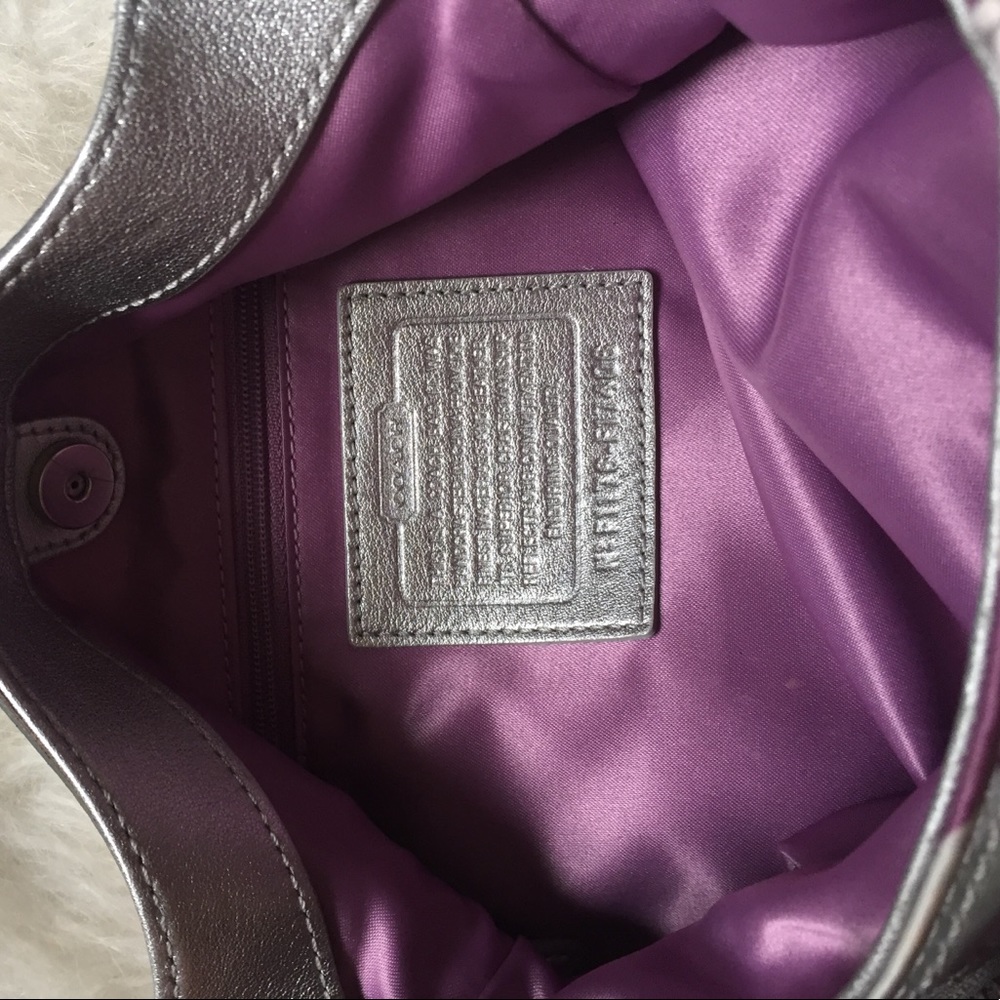 Purple and gray coach purse - Picture 2 of 2