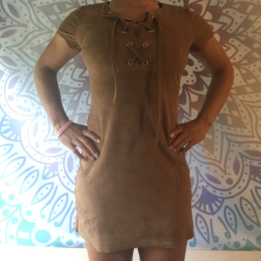 Express Tan Suede Dress