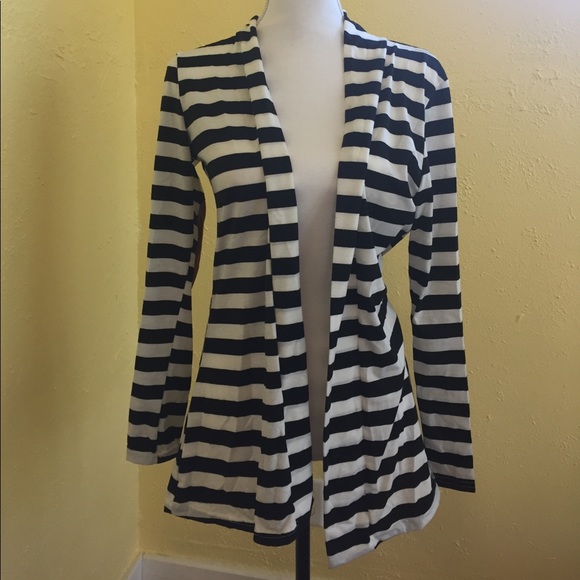 Striped cardigan with elbow pads - Picture 2 of 4