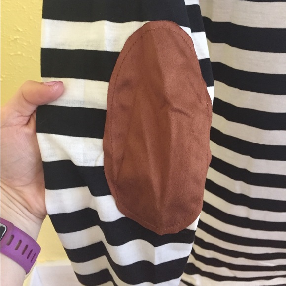 Striped cardigan with elbow pads - Picture 4 of 4