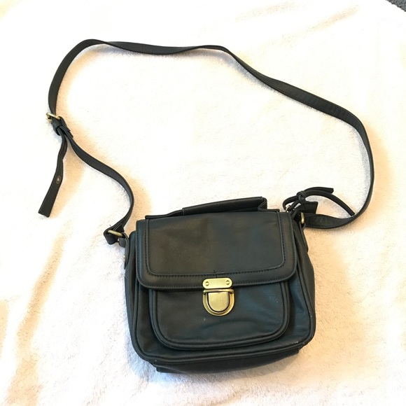 Navy Blue Faux Leather Crossbody Bag - Picture 1 of 4