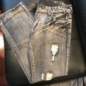 True religion black faded jeans
