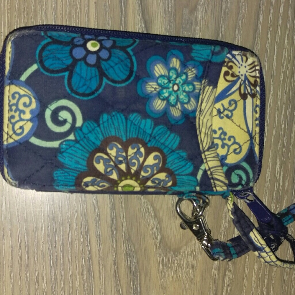 Vera Bradley Mod Blue Floral Wristlet