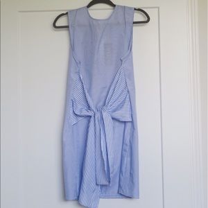 BooHoo Striped Front Tie Shift Dress NEW